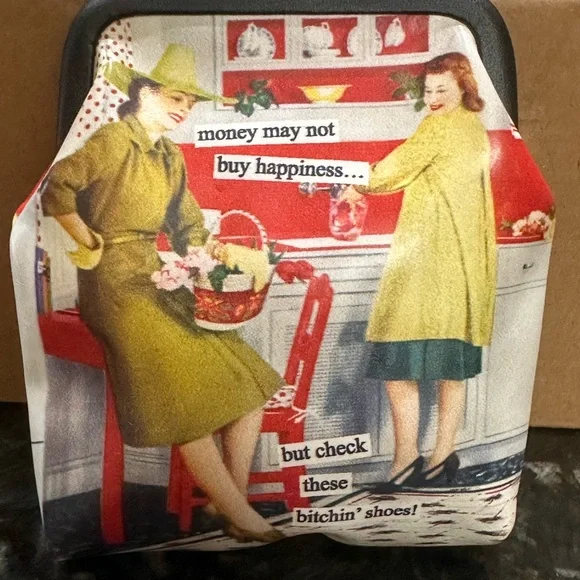 NEW Vintage Style Kiss Lock Graphic Coin Pouch - Picture 1 of 9